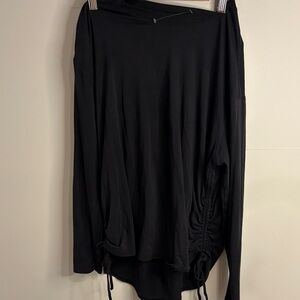 Lululemon Black Long Sleeve Drawstring Side Top